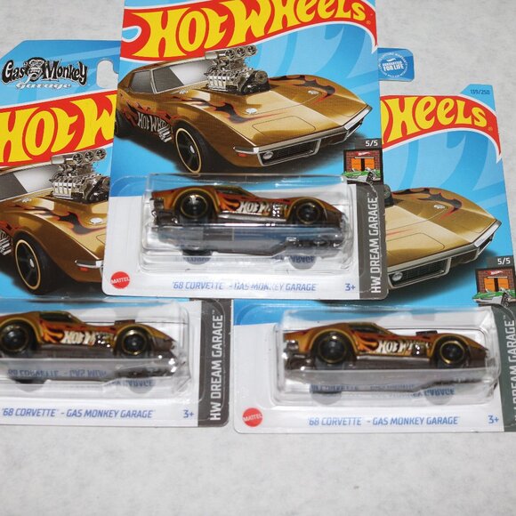 Hot Wheels lot of 3 1968 Corvette Dream Garage Gas Monkey all NIP - Picture 1 of 4